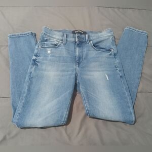 Express Denim Blue Distressed Jeggings